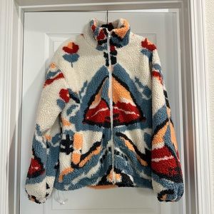 Aelfric Eden Abstract Pattern Sherpa Jacket - ONE / XS